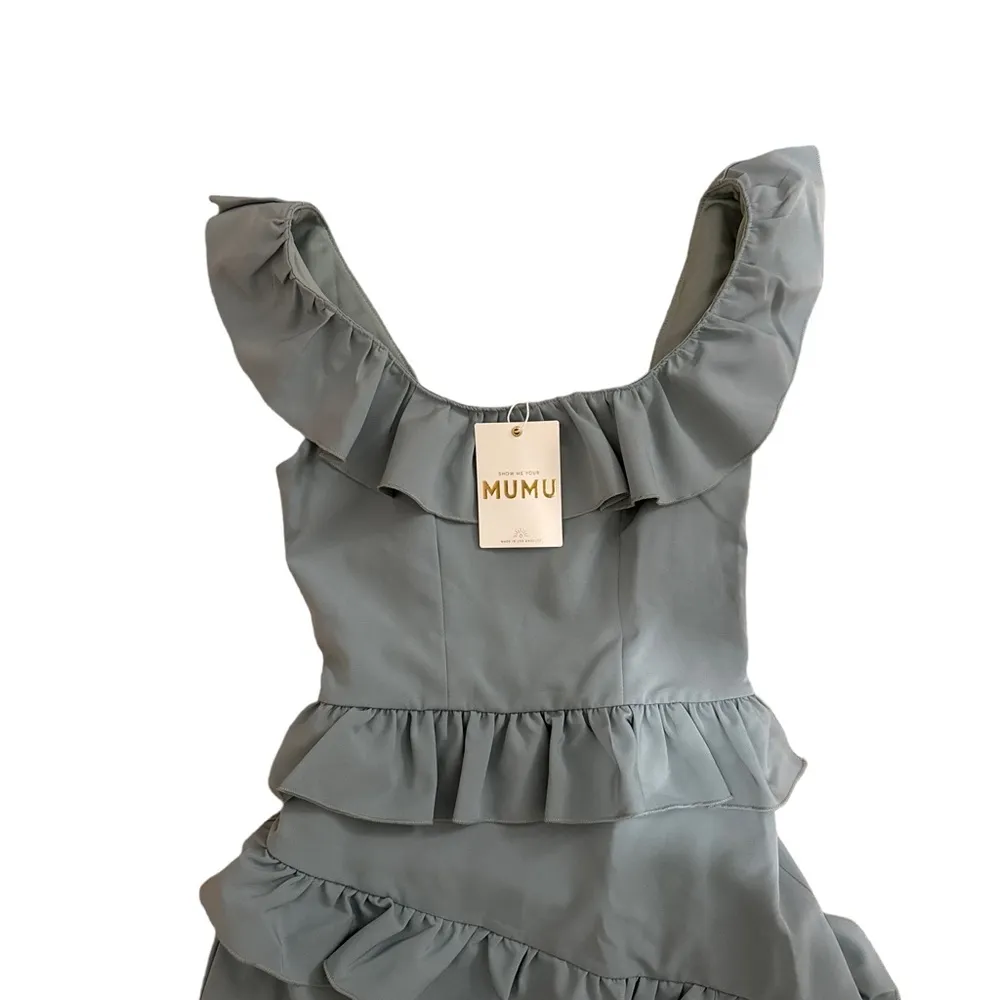 Show Me Your Mumu Greta Midi Dress dusty blue size XS - Image 2