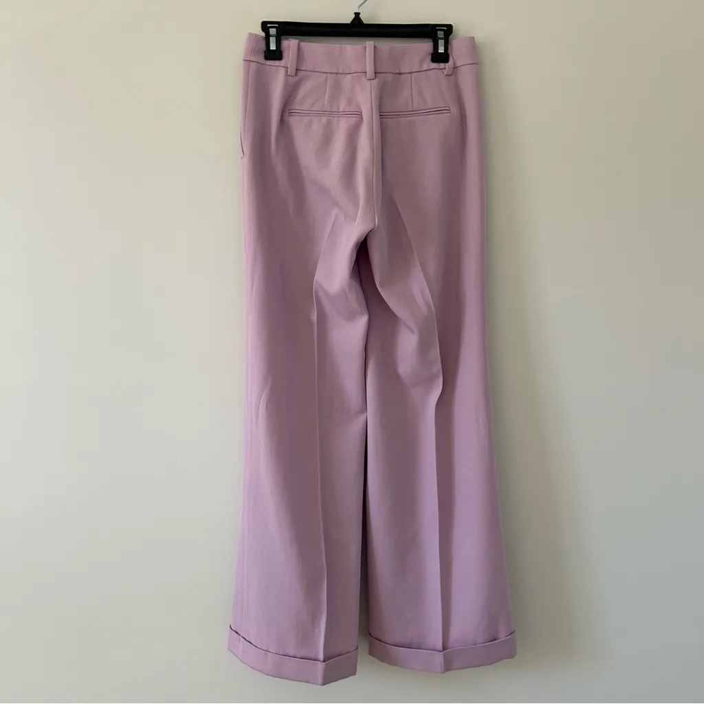 J. Crew Ora Tessuti Lavender Purple Wool Blend Cuffed Wide Leg Trouser Pant 6 - Image 2