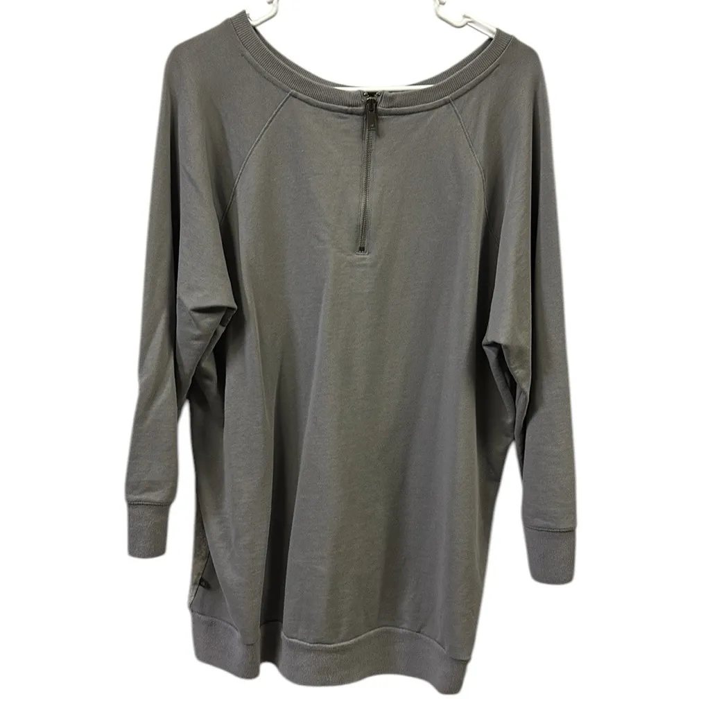 Calvin Klein Jeans Gray Zipper Back 3 Quarter Sleeve Tunic Sweatshirt Top XL - Image 6