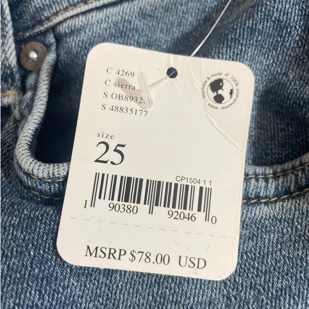 Womens Size 25 Raw High Rise Jegging Skinny Zipper Button Classic - Image 3