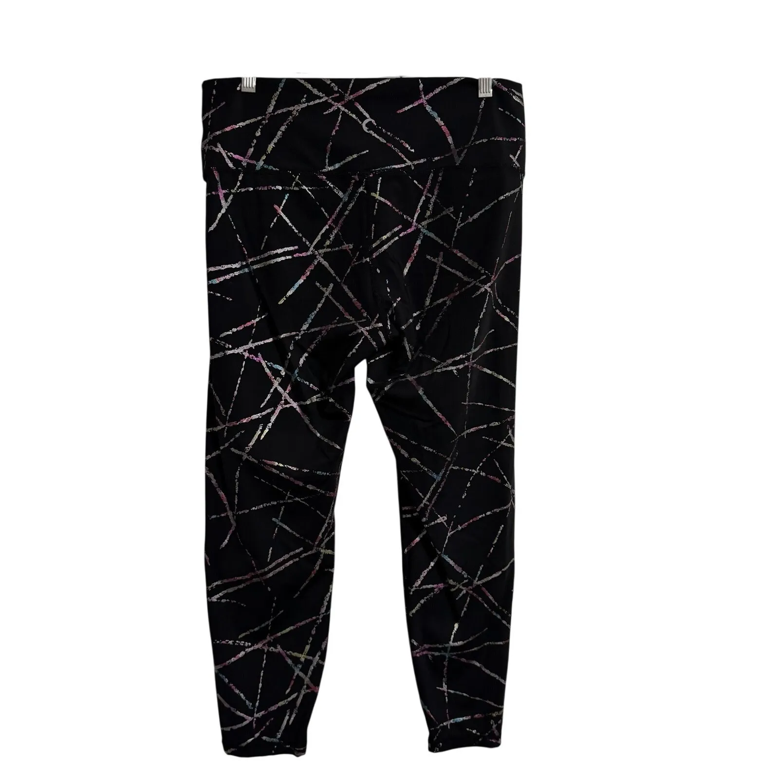 Zyia Active Black Geometric Print Leggings Women Size 12 High Waisted - Image 6