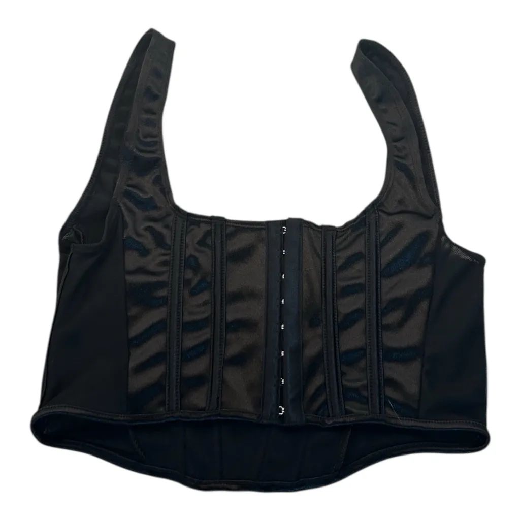 NWT Mono B Black Corset Crop Top Size Small - Image 2