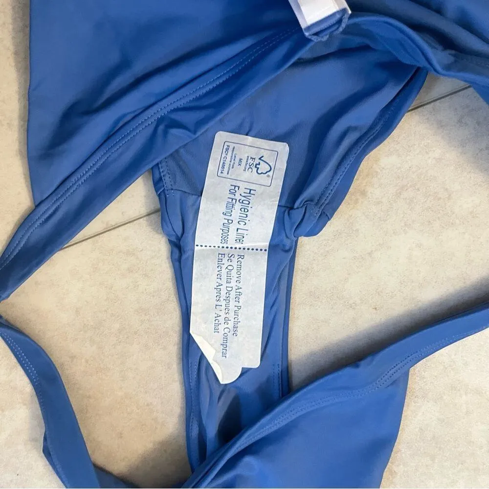 NWT Andie Swim Caicos Bikini Bottom Horizon Blue XL Wide Strap High Leg Summer - Image 10