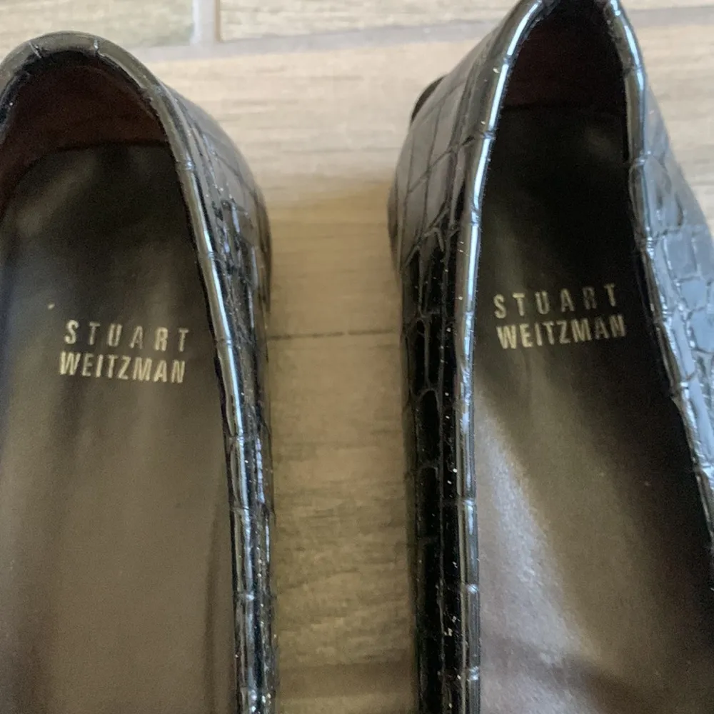 Stuart weitzman black crocodile flats - Image 3