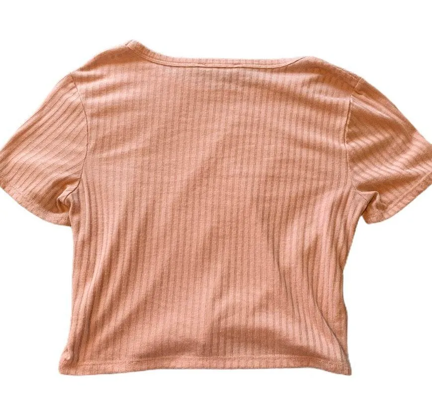 Semi Sheer Pink Crop Top - Image 2