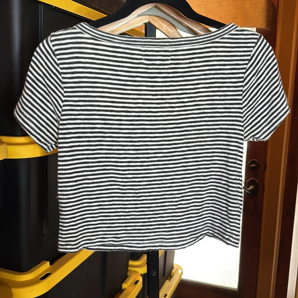 Madewell Westville Crop Tee Deep Coal Size Small - Image 9