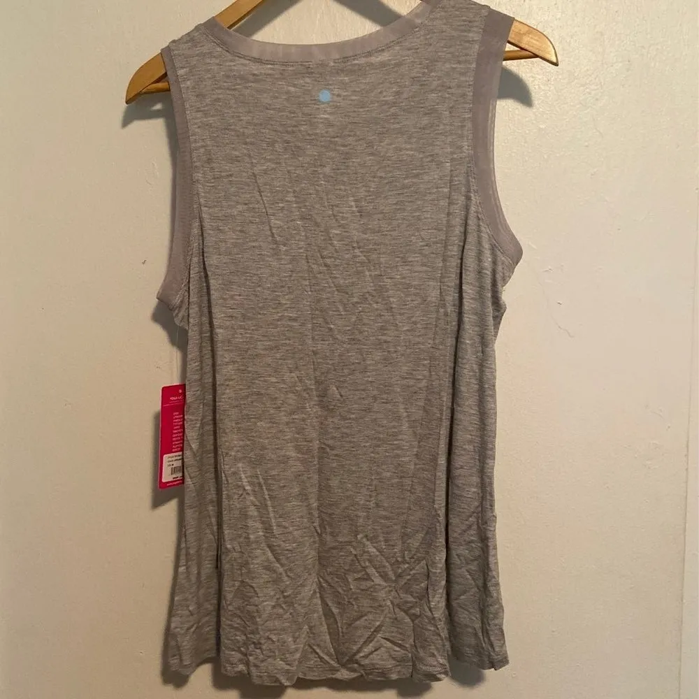 Yogalicious Grey Mesh Accent Workout Tank Top - Image 3