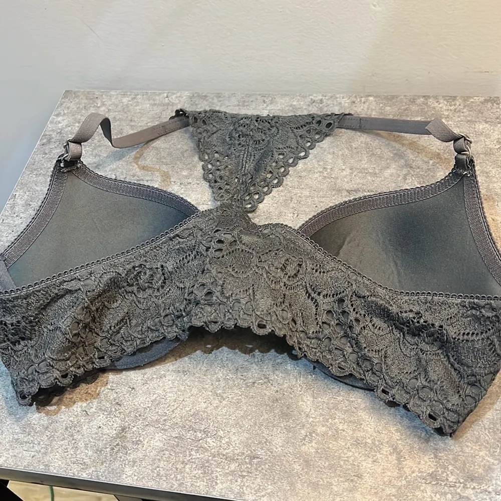 Aerie Gray Lace Bra 34C - Image 6