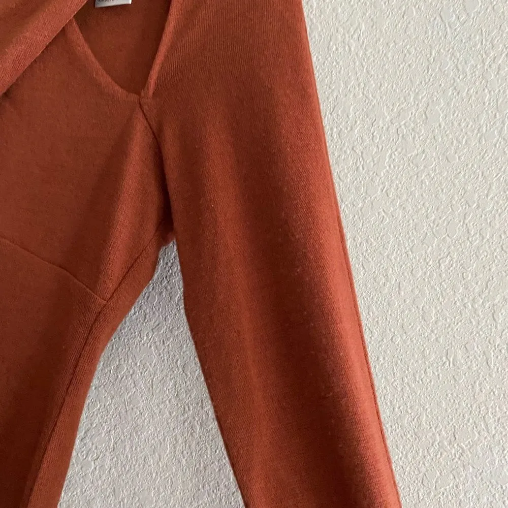 ASTR The Label Rosey Rust Wrap Neck Cutout Dress Long Sleeve Size XL Extra Large - Image 8