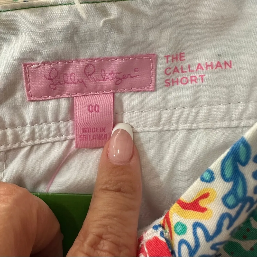 Lilly Pulitzer Callahan Shorts Let Minnow Coral Reef Print Size 00 NWT - Image 4