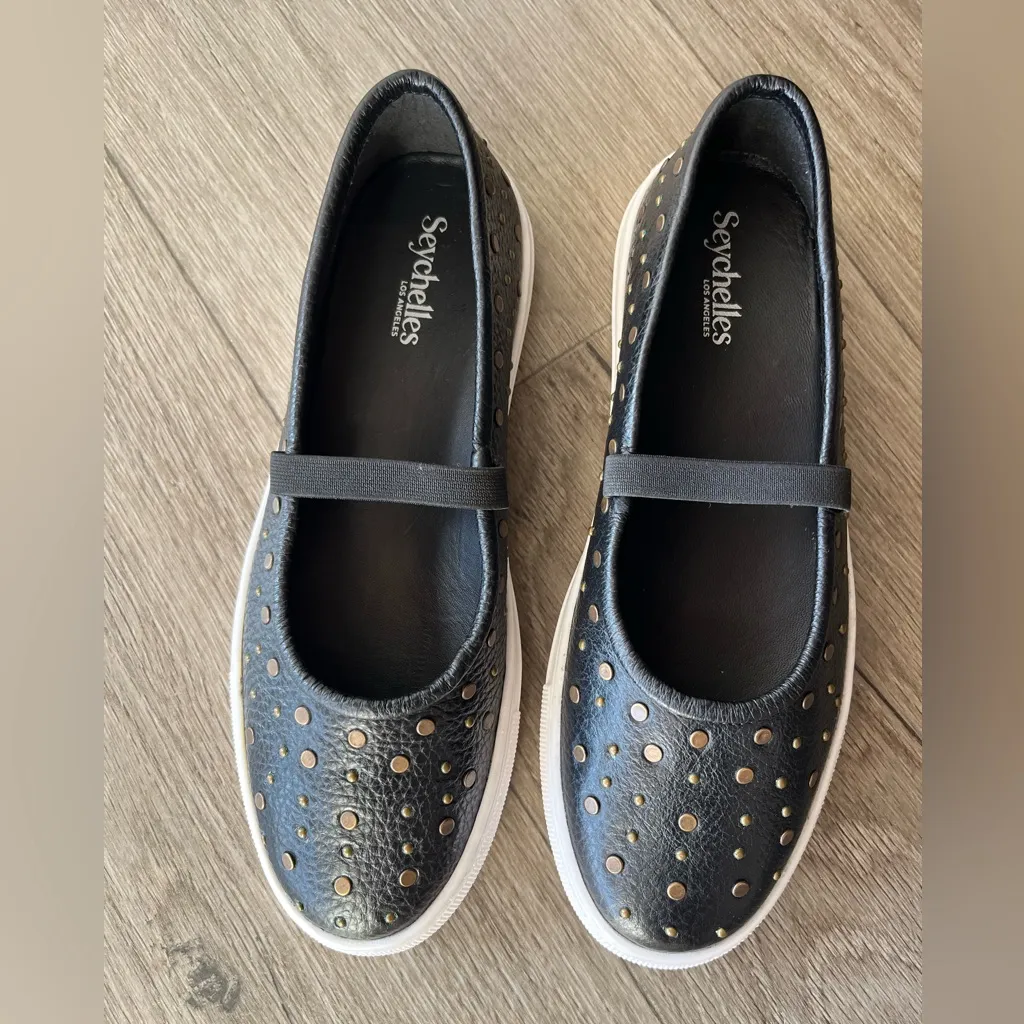 Seychelles NEW Moon Child Stud Mary Jane Flat in black leather size 7 women’s - Image 2