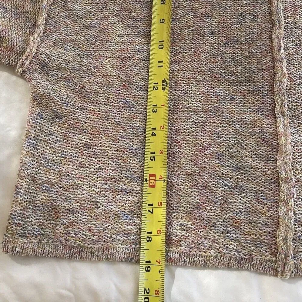 Billabong Loose Knit Women’s Sweater Shirt Size Small Crop Multicolor Pink/Peach - Image 5