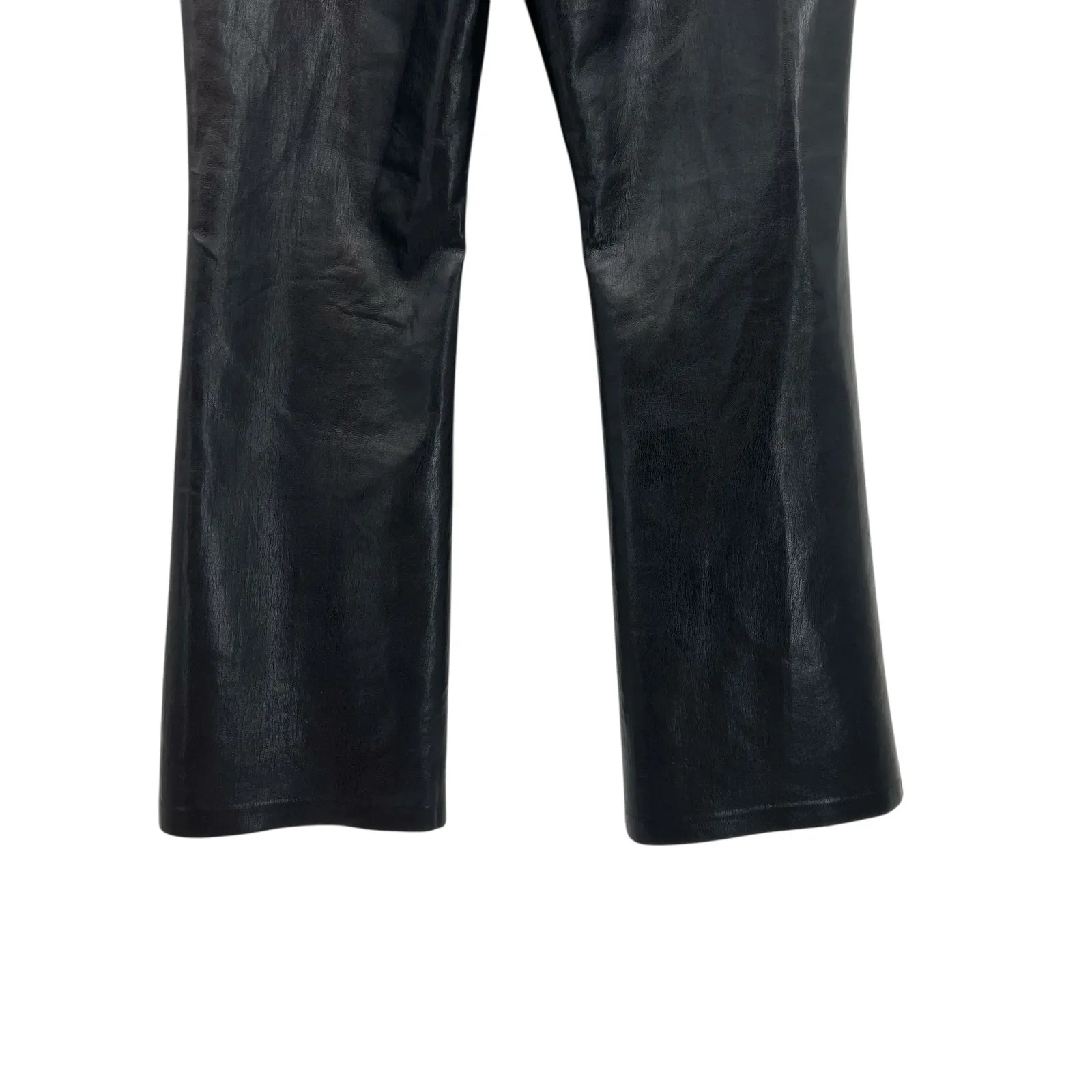 Aritzia Wilfred Beatrix Pants‎ Flared High Waist Faux Leather Black Size 10 - Image 12