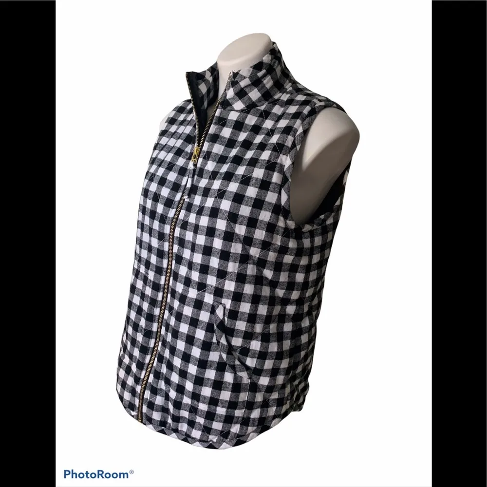 Mud Pie  Brodie Vest Black and White Check Gingham - Image 6