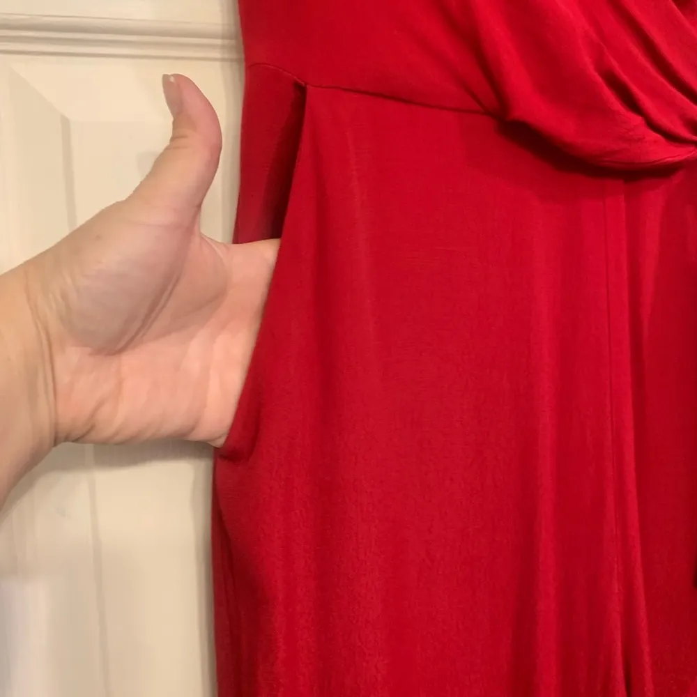 Maeve Red Side Tie Size 4 short Sleeves Wide Leg Jumpsuit       2130 - Image 3