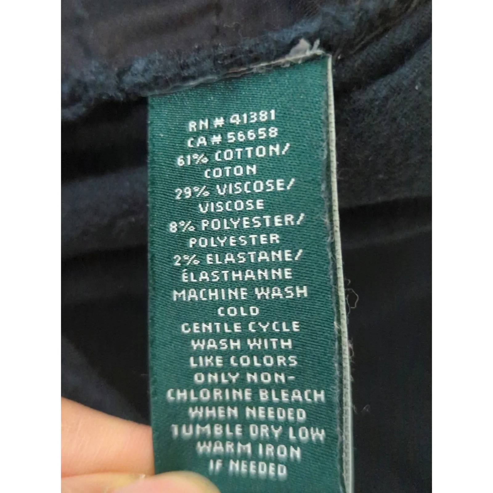 Lauren Ralph Lauren Black Tapered Down Mid Rise Casual Slim Denim Womens 20W - Image 8