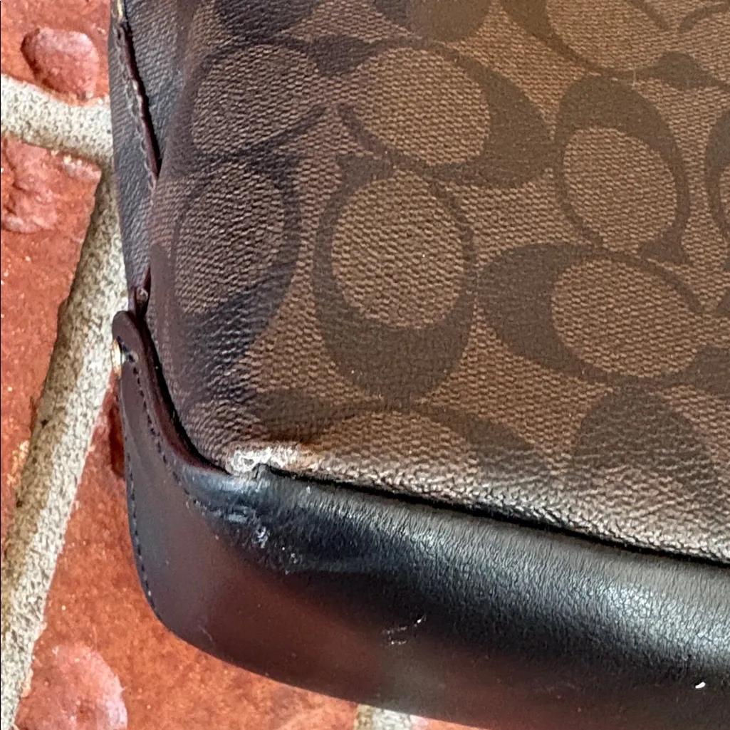 Coach Dark Brown Monogram Tote - Image 8