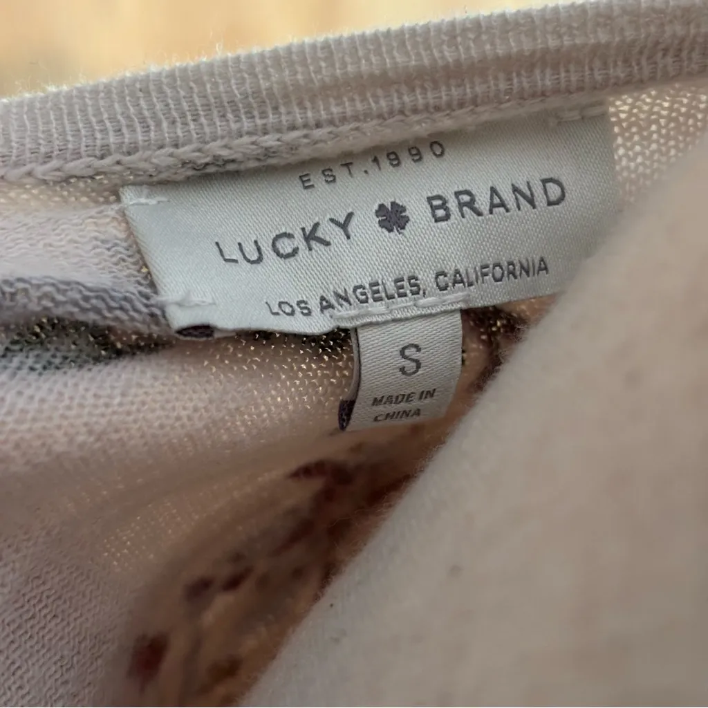 Lucky Brand Open Floral Cardigan Sz S 100% Cotton - Image 5