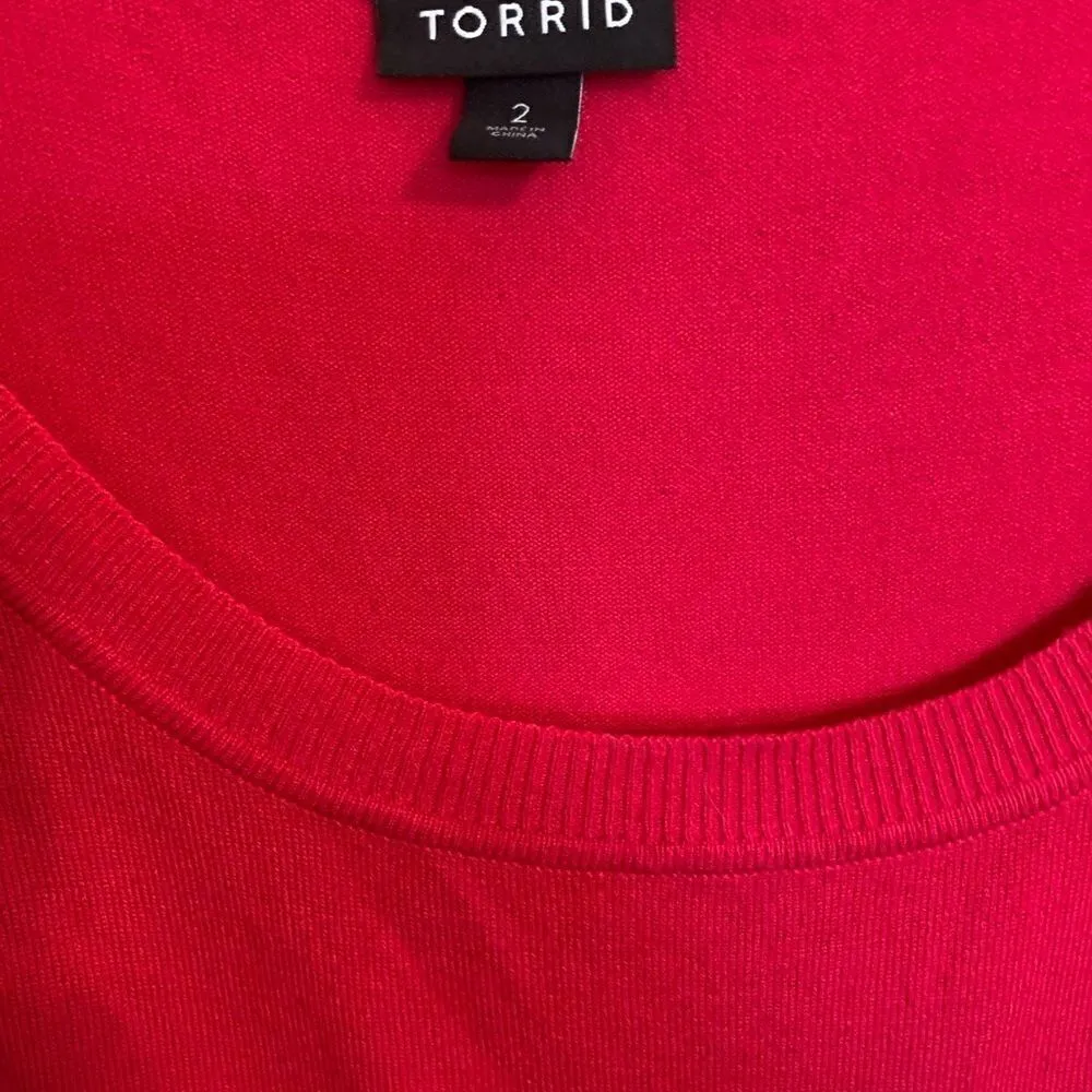 Torrid‎ Size 2 Hot pink Light sweater Top 2x - Image 8