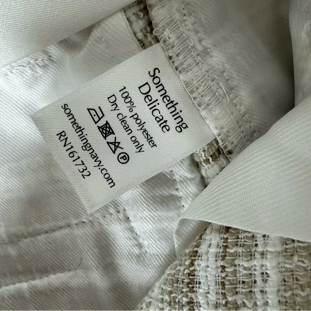 Something Navy Barbie Tweed Trouser in Beige Combo 2 - Image 12