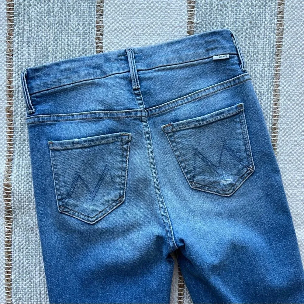 Mother High Waisted Looker Ankle Fray Thrilling Shots Jeans Women’s Size 24 Blue - Image 7