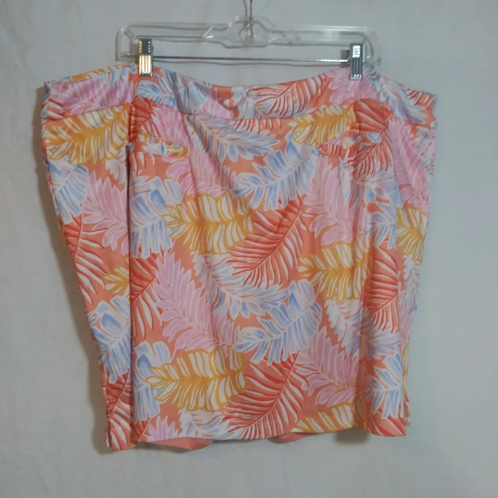 Hearts of Palm Womens Pastel Tropical Leaves Skort Athletic Golf Size 3X Pink - Image 4