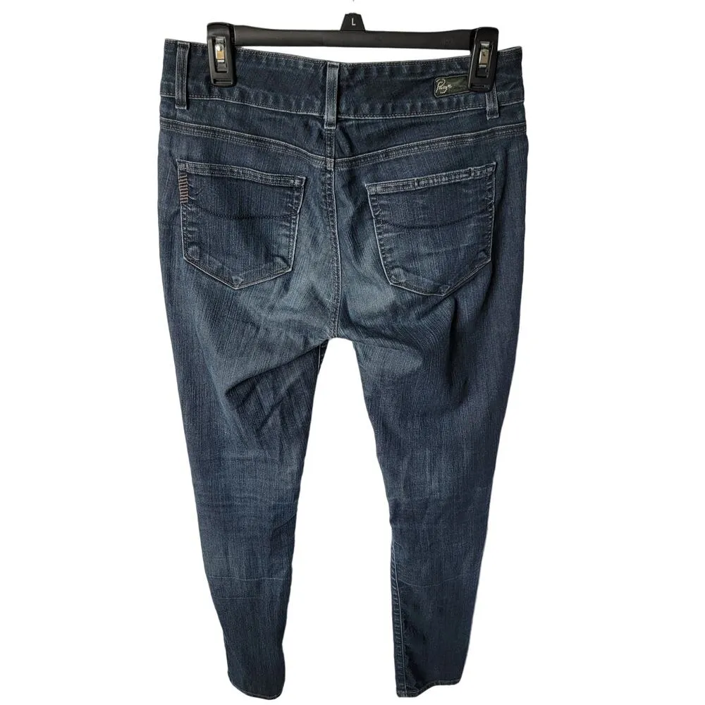 Y2K PAIGE Dark Wash Hidden Hills Mid Rise Stretch Womens Skinny Jeans Size 30 - Image 13