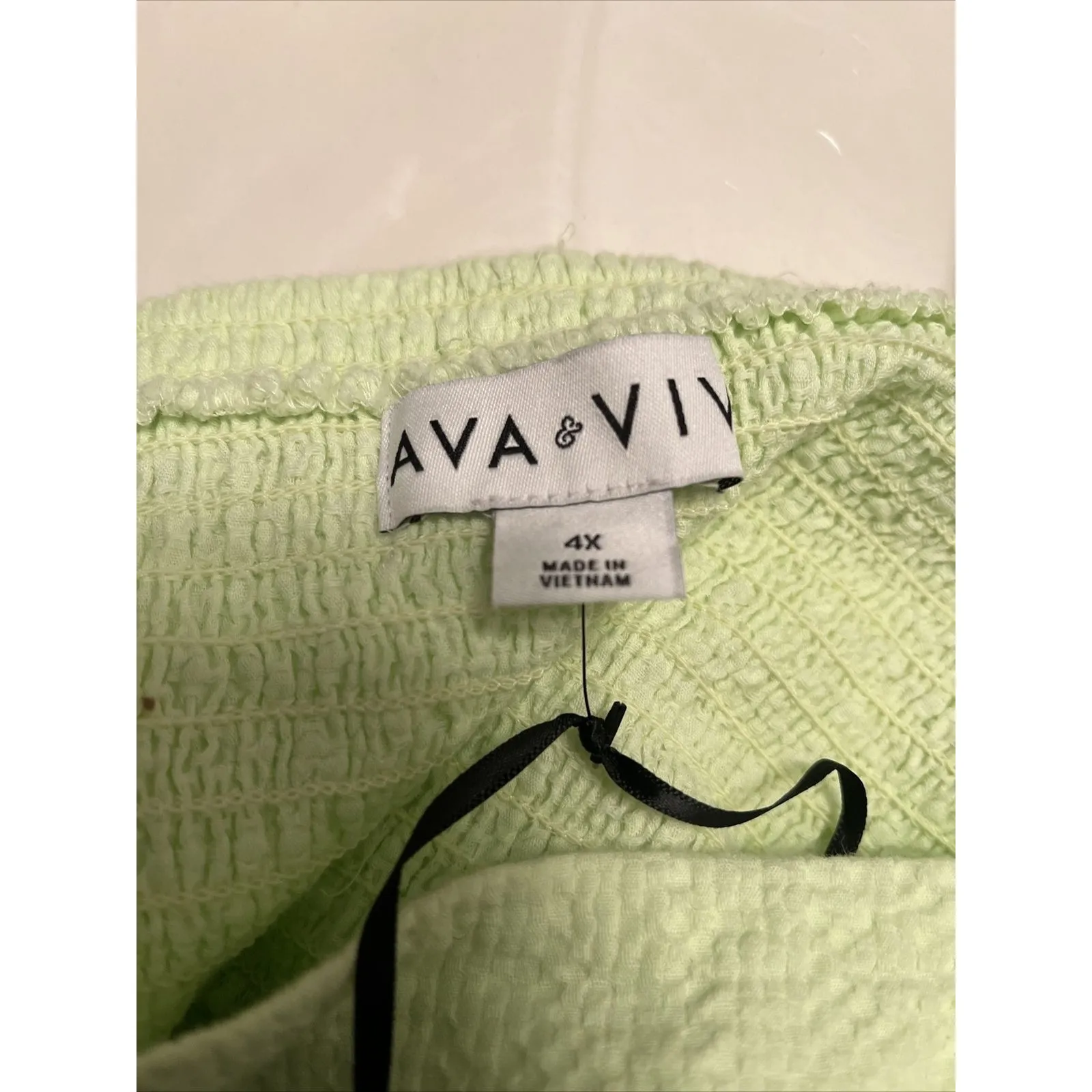 Ava & Viv Women's Sleeveless Sersucker Tiered Midi Dress Size 4X Lime Green - Image 2