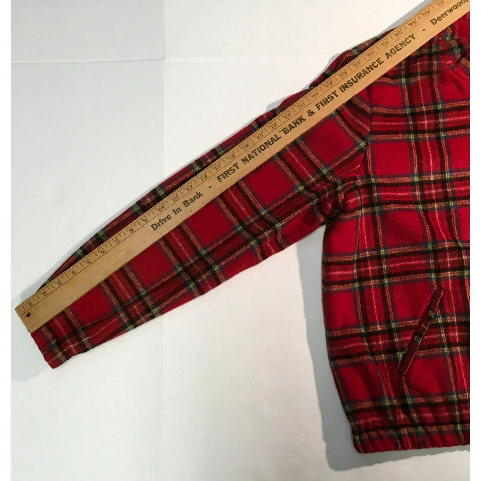 Christopher & Banks Womens Sweater Ruffled Collar Plaid Red Size L Layering Pc - Image 8