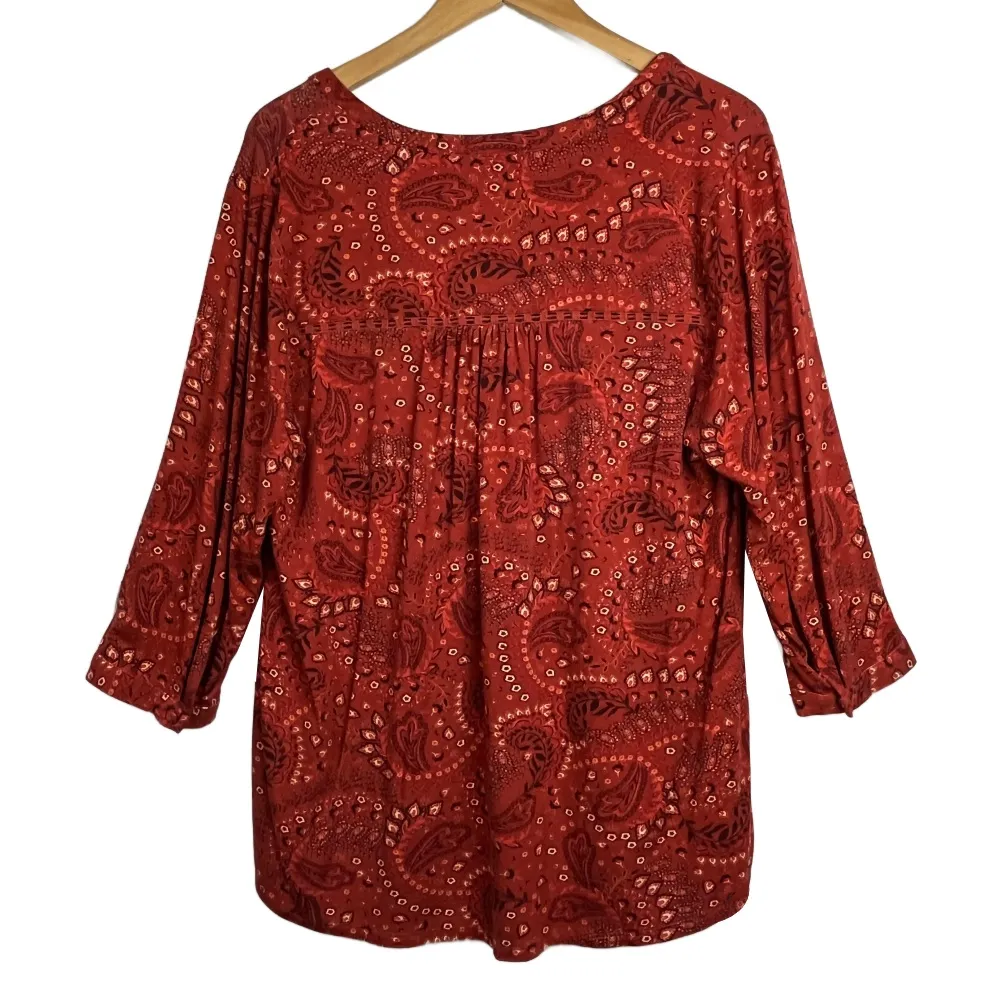 Daniel Rainn Burnt Orange Peasant Blouse - Image 2