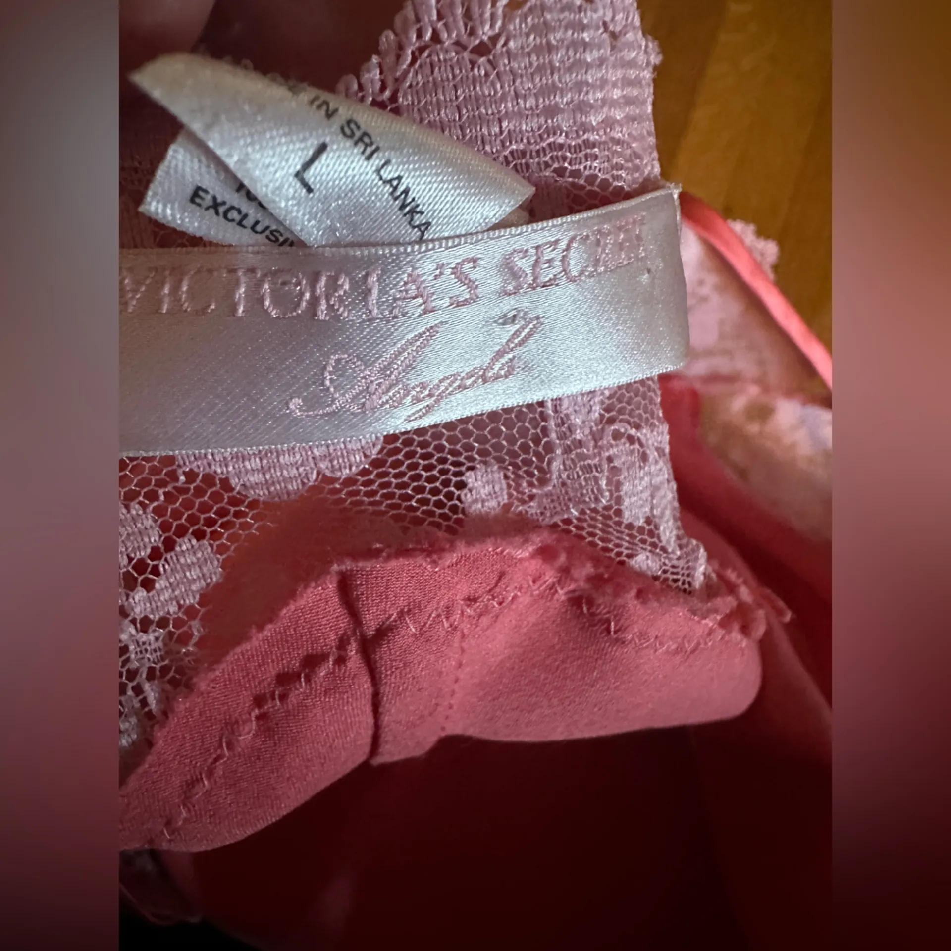 Vintage Y2K Victoria’s Secret Angels Salmon Sink satin Nightgown/Chemise, L - Image 5