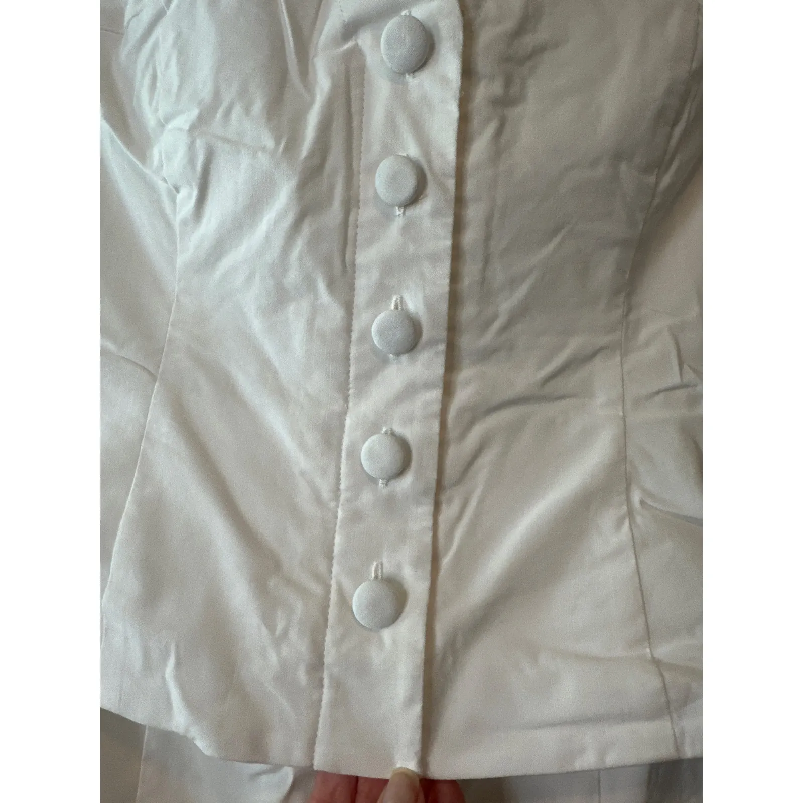 BHLDN White Strapless Vest Mini Dress NWT Size M Bridal - Image 5