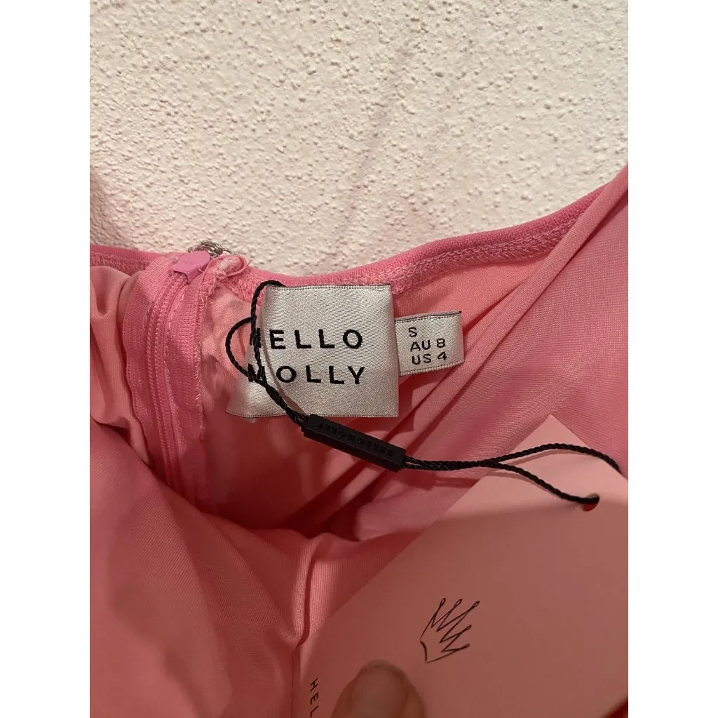 Hello Molly Excite Me Dress Womens Small Pink Ruched Mini Party Sleeveless NWT - Image 6