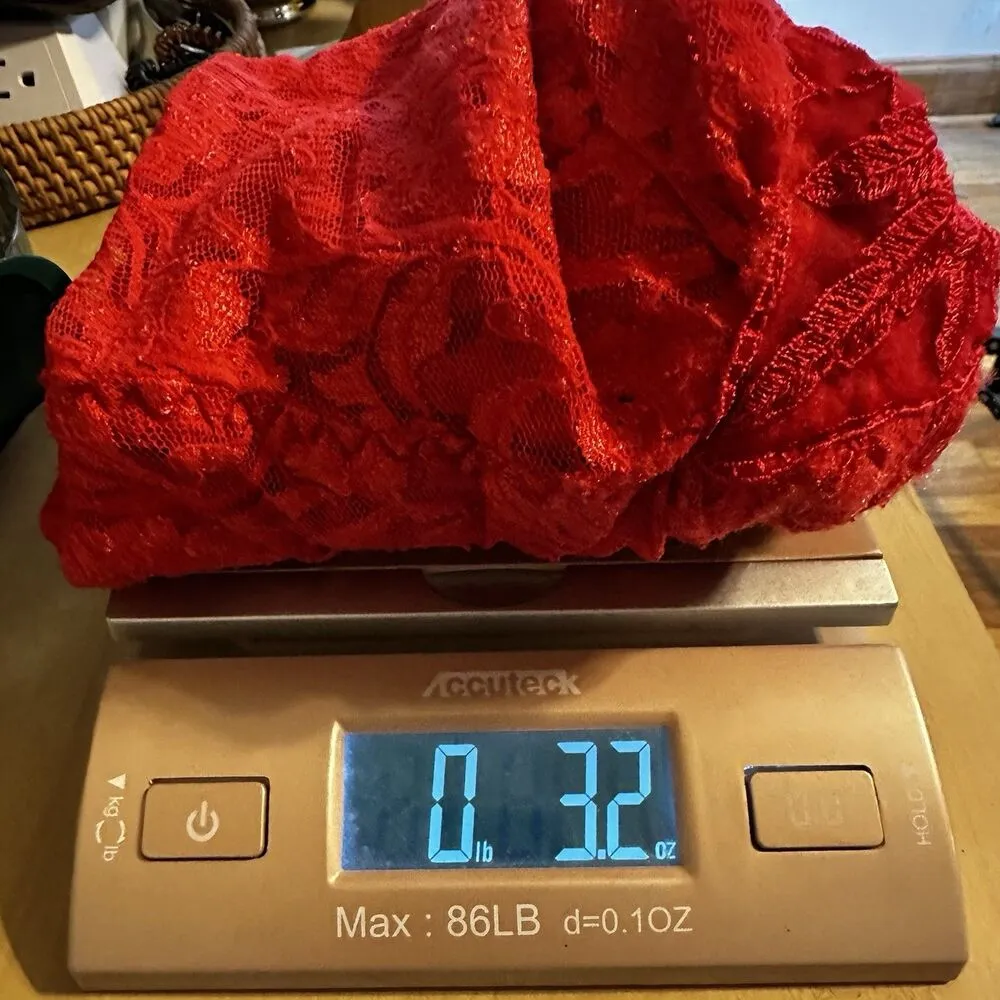 Vintage Red Lace Sequin Babydoll Negligee Lingerie Sexy Sheer Slip Cami Tank Top Size L - Image 9