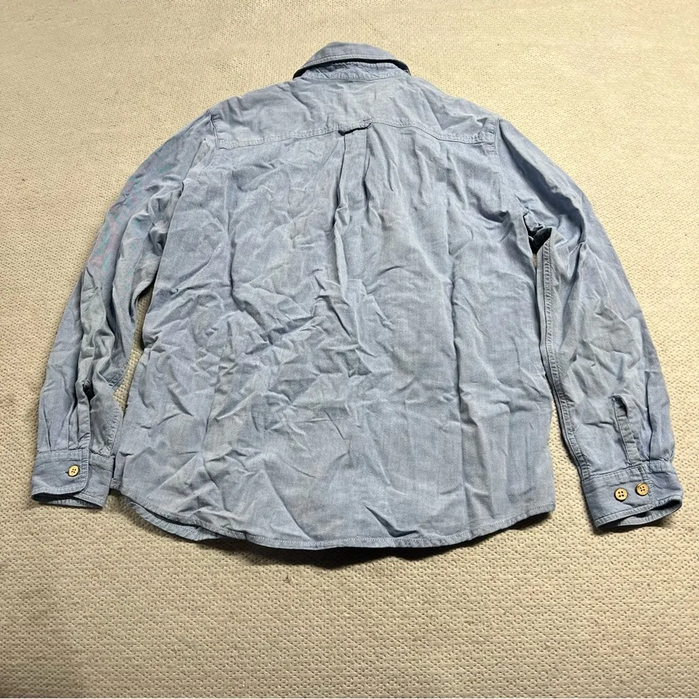 Orvis Chambray 100% Organic Cotton Button Down Shirt Size Medium EUC - Image 5