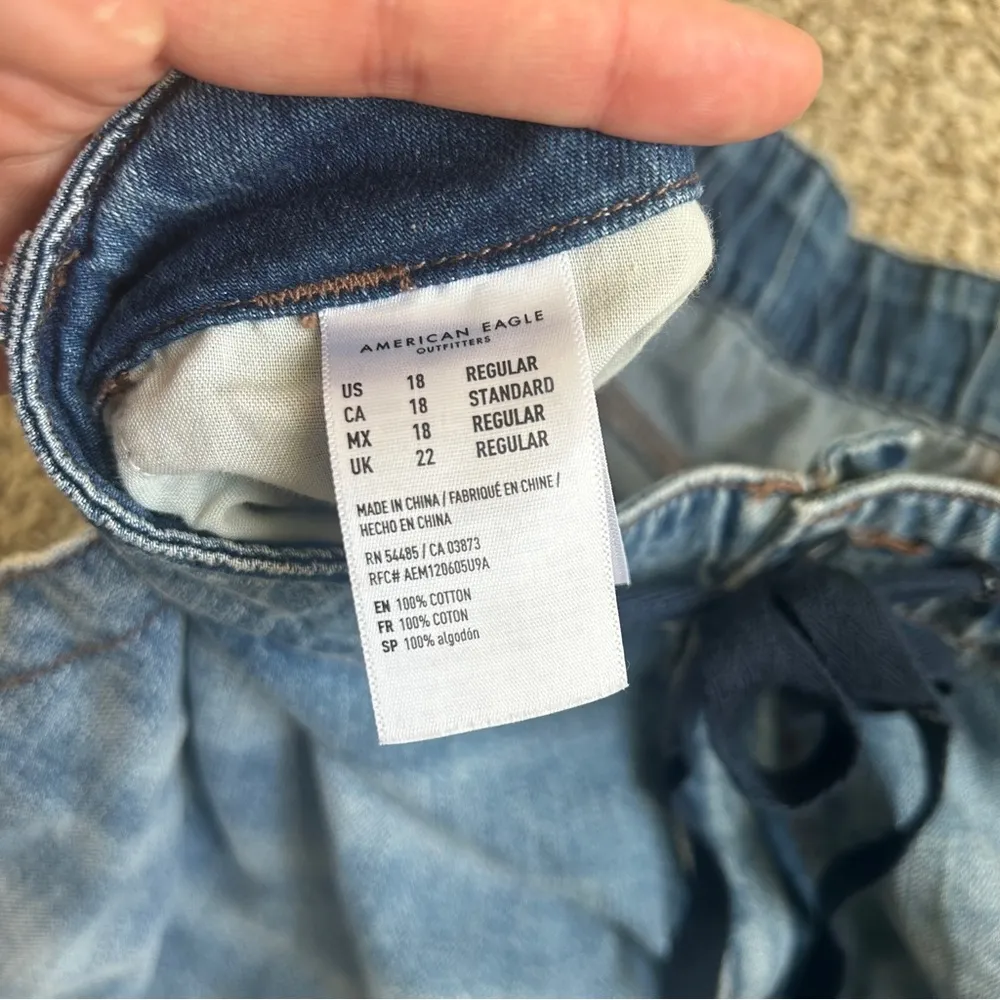 American Eagle Outfitters Drawstring Denim Joggers Jeans Streetwear Casual 18 - Image 2