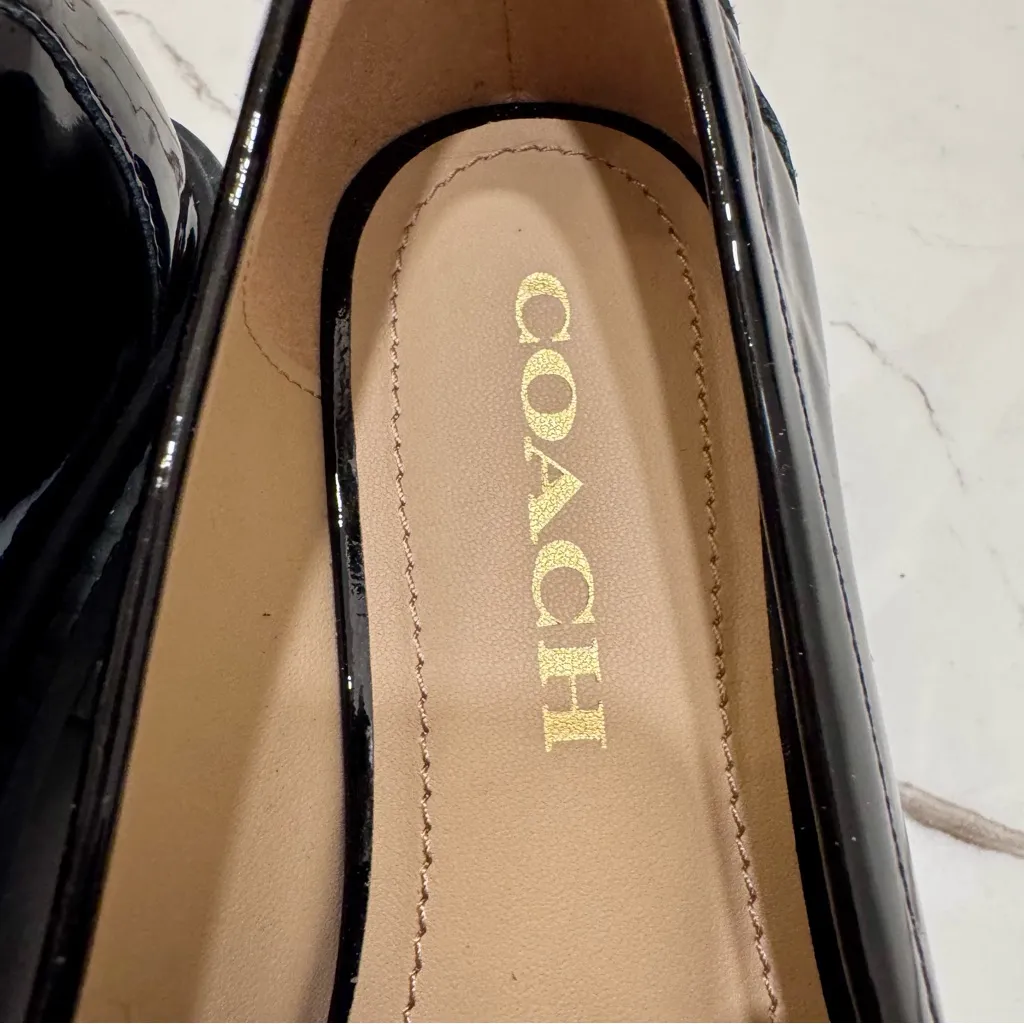 NWT COACH Leah platform lug sole loafers black patent leather size 6.5 - Image 9
