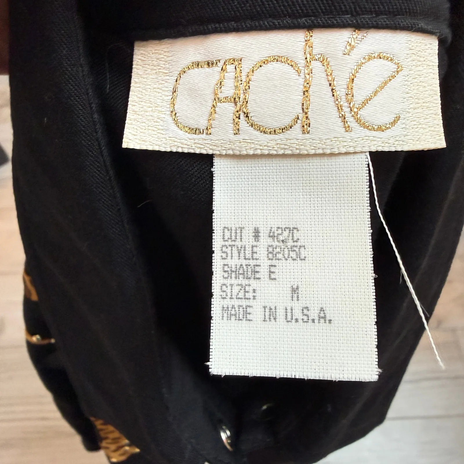 Cache Vtg 80s 90s Statement Leopard Leather Bomber Jacket Embellished Medium - Image 5