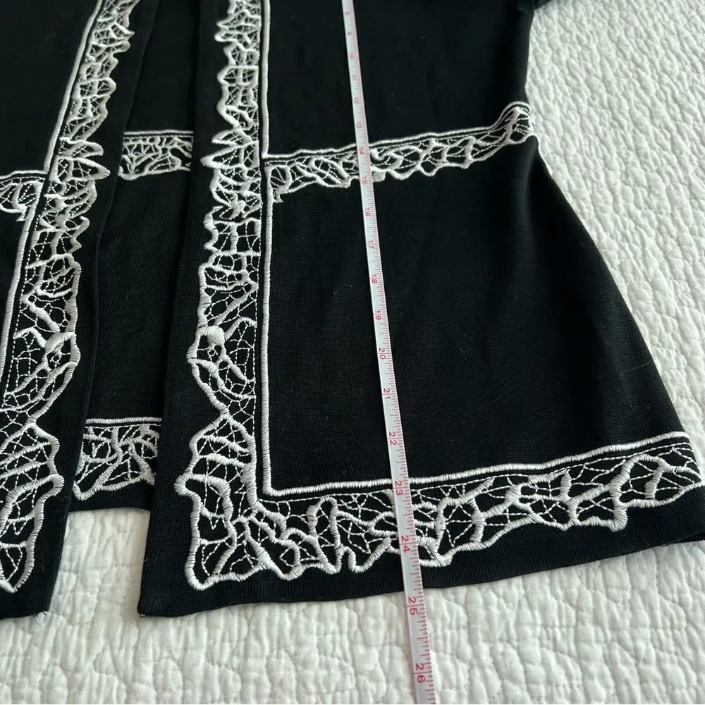 ✨ Ming Wang Women’s Black White Cardigan Sweater PL - Image 9