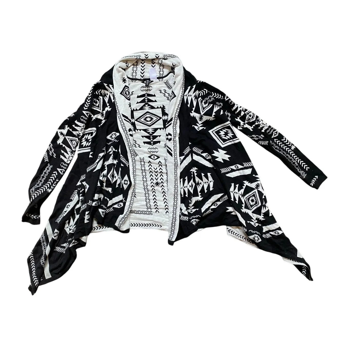 H&M Divided Southwestern Print Open Waterfall Cardigan‎ Reversible Sweater XS - Image 12