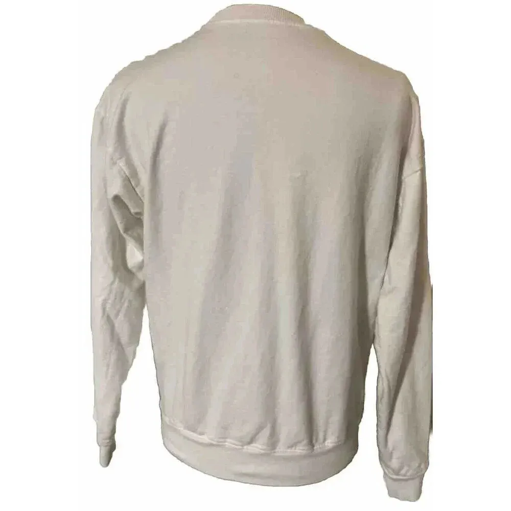 Unemployed Denim Isla Palm Sweatshirt Size Small White - Image 3