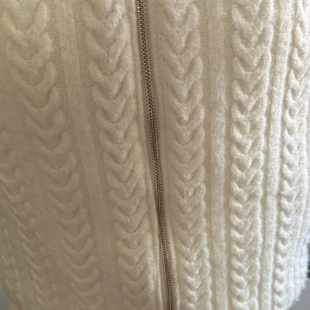 Joie Cream Cable Knit Turtleneck Sweater Vest - Image 2