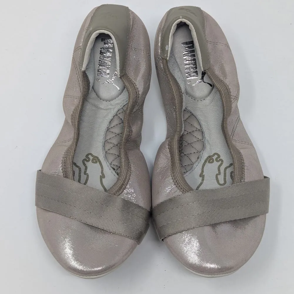 Puma Ballet Flats Rhythm Shine Foldable Gold Size 6 - Image 10