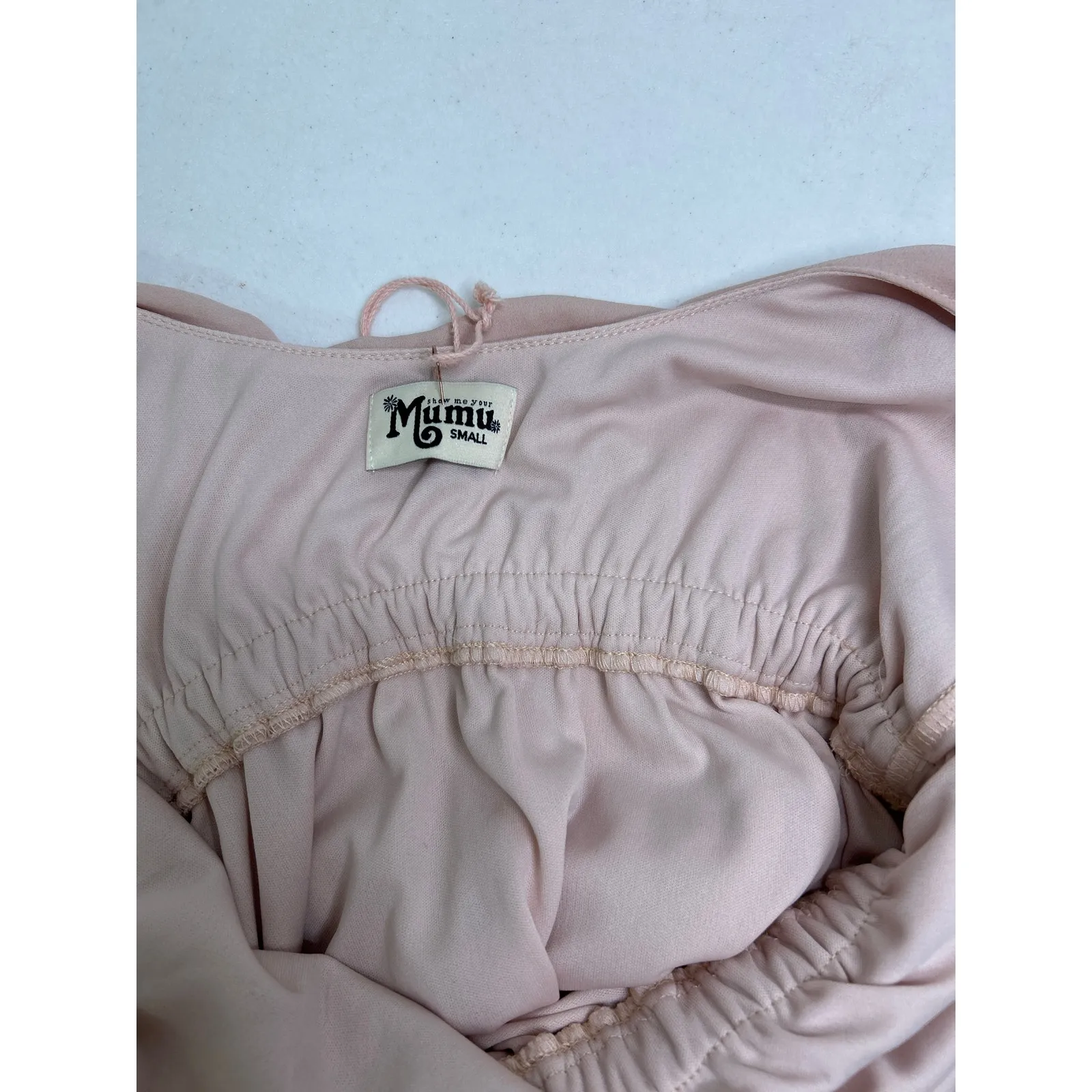 NWT Show Me Your MuMu Caitlin Ruffle Maxi Dress Dusty Blush Crisp Small S - Image 8