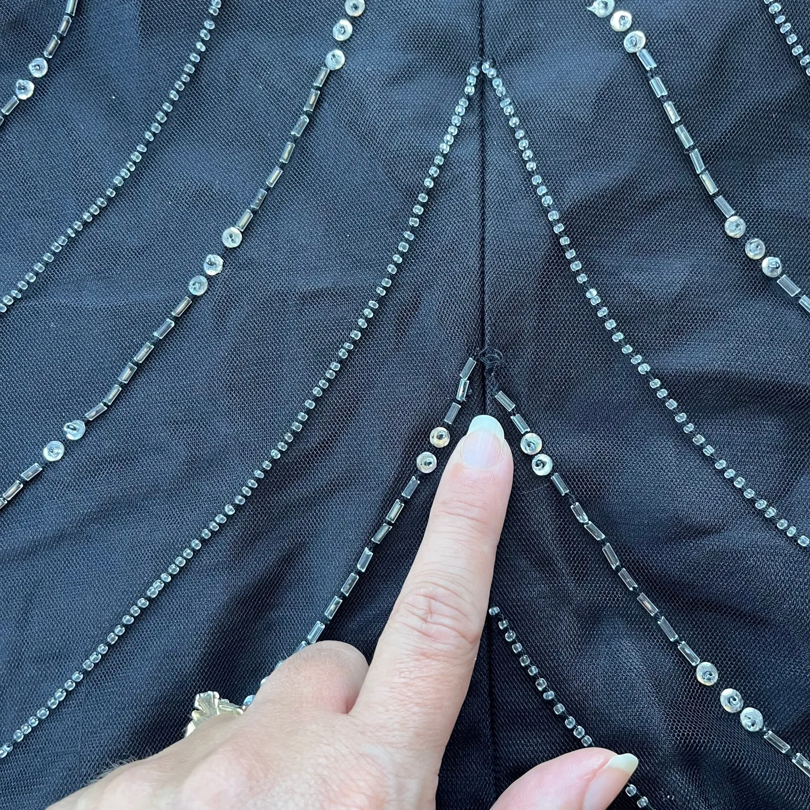 Vtg 90s Scala Beaded Tank Blouse Sz M Y2K Gatsby Art Deco Holiday Sequins Glam - Image 9