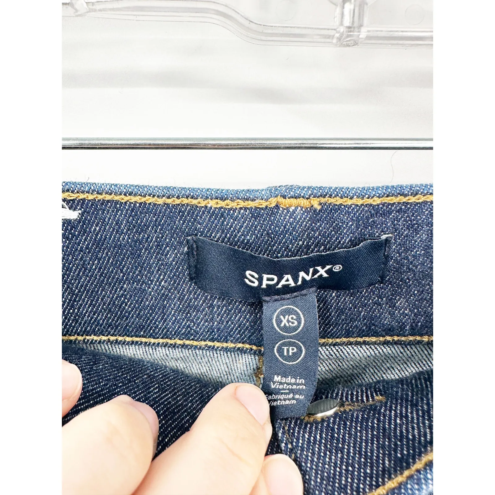 Spanx Indigo Dark Wash High Rise Flare Leg Shaping Jeans Size XS - Image 6