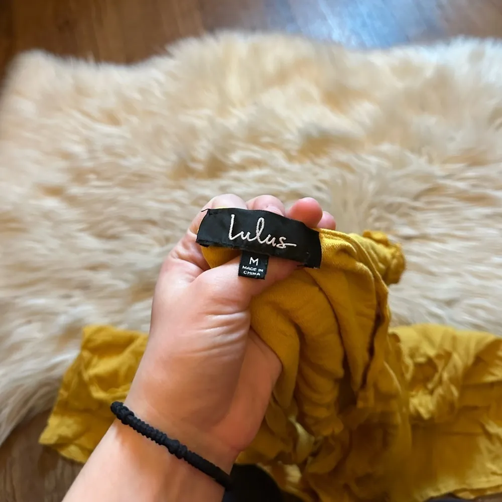 LULU’S Seaport Mustard Yellow Tie-Front Mini Dress - Image 7