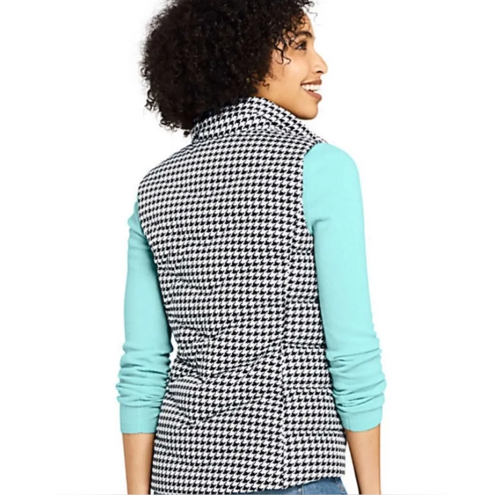 NWT Lands End quilted houndstooth puffer vest. Sz Medium - Image 5