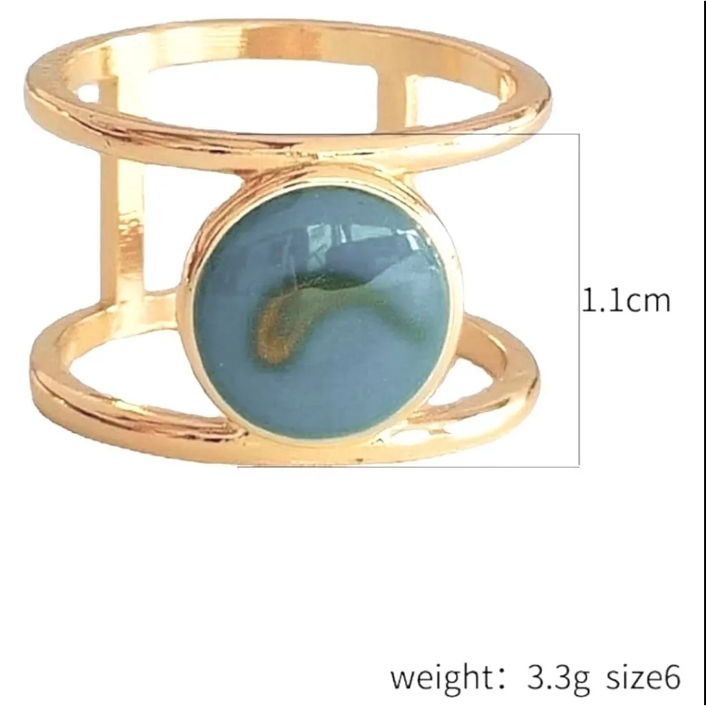 NEW Women's Turquoise Gold Filled Ring,‎ Sz 9 - Image 4