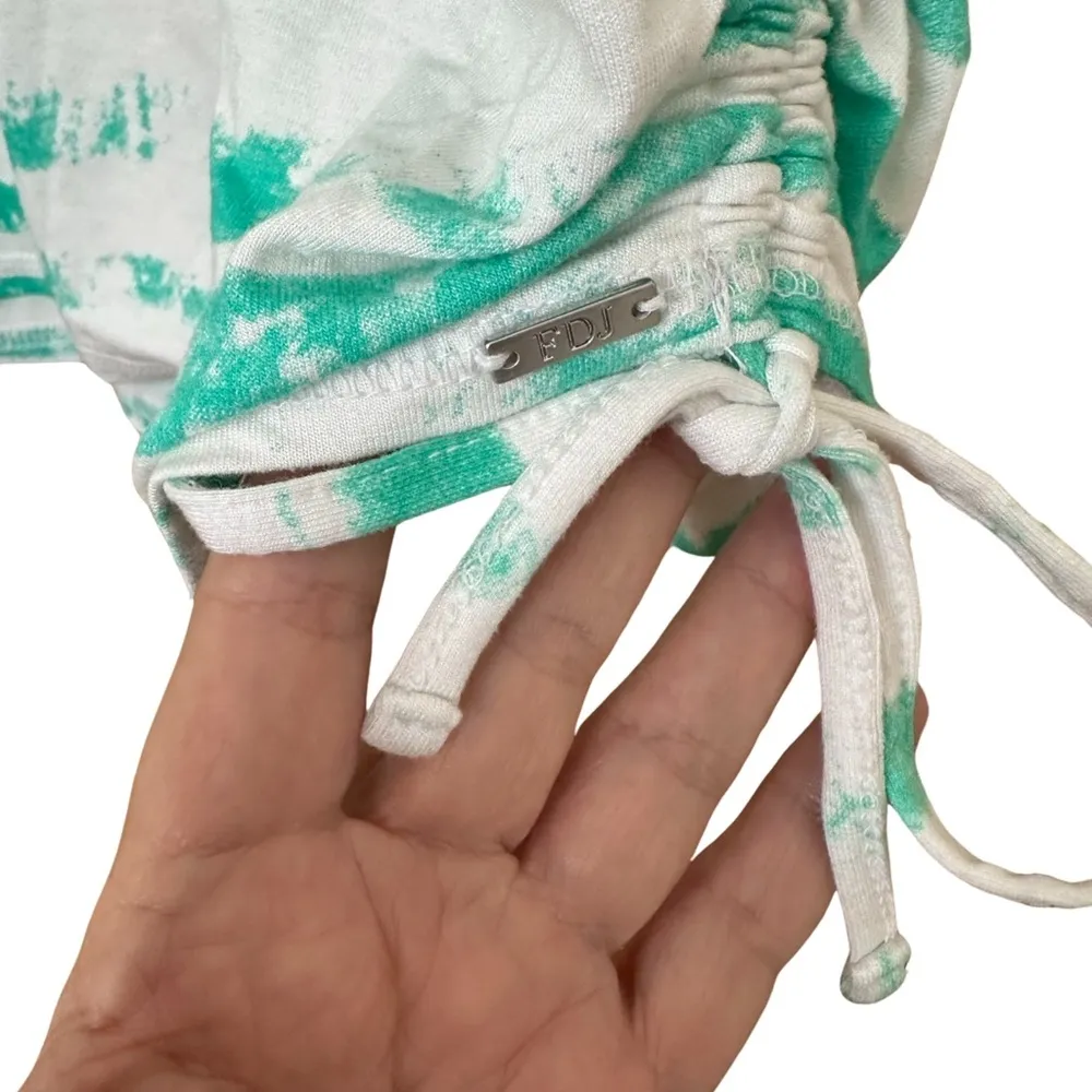 FDJ Sea Green/White LS Cinched Sides Cotton Tee Size M - Image 3